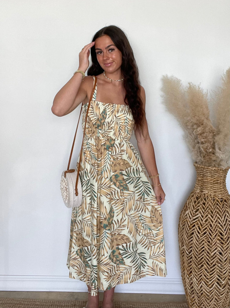 Lost + Wander | Amalfi Palm Midi Dress FINAL SALE
