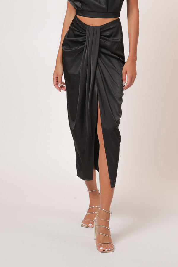 Line + Dot | Selma Midi Skirt | Black
