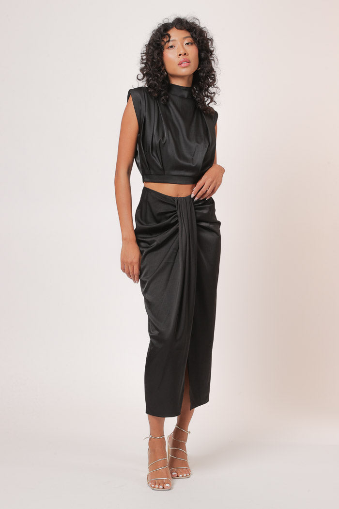 Line + Dot | Selma Midi Skirt | Black