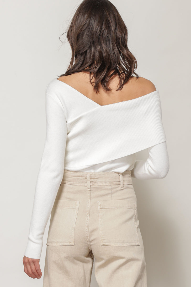 Line + Dot | Sylvie Off the Shouler Sweater | Ivory