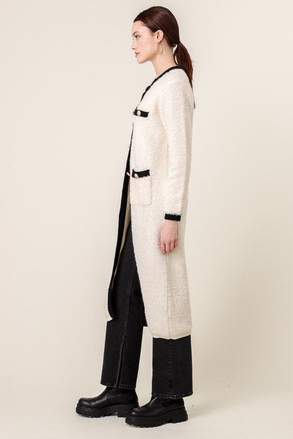 Line + Dot | Bon Cardigan Sweater | Ivory & Black FINAL SALE