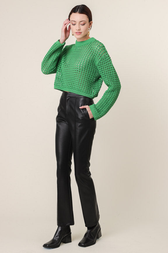 Line + Dot | Addy Crochet Sweater | Green