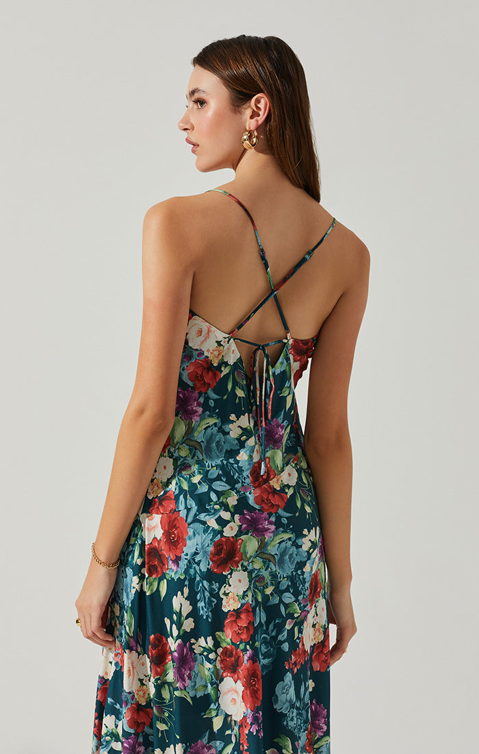 ASTR the Label | Gaia Floral Dress | Green Red Floral