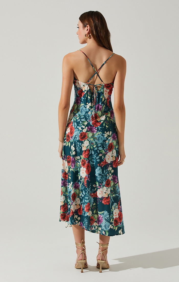 ASTR the Label | Gaia Dress | Green Red Floral FINAL SALE