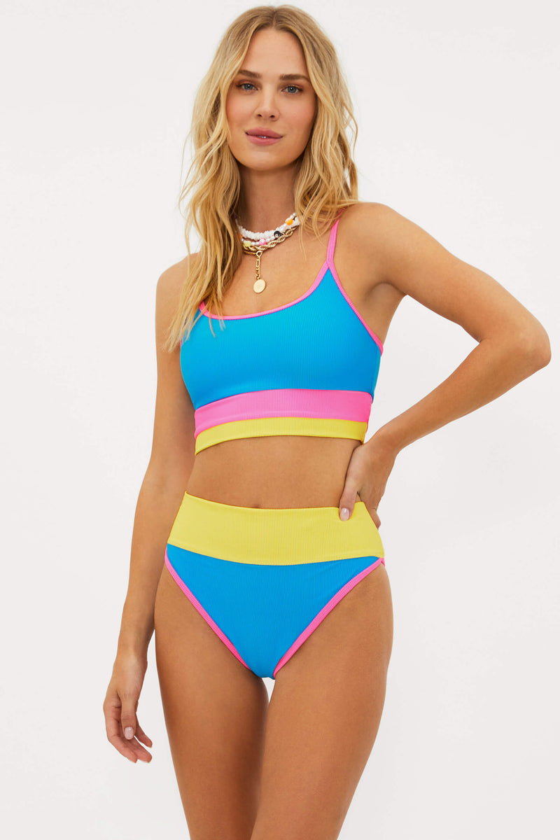 Beach Riot | Eva Bikini Top | Coral Reef Colorblock