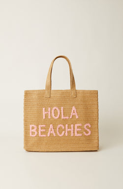 Hola Beaches Bag | Coral & Natural