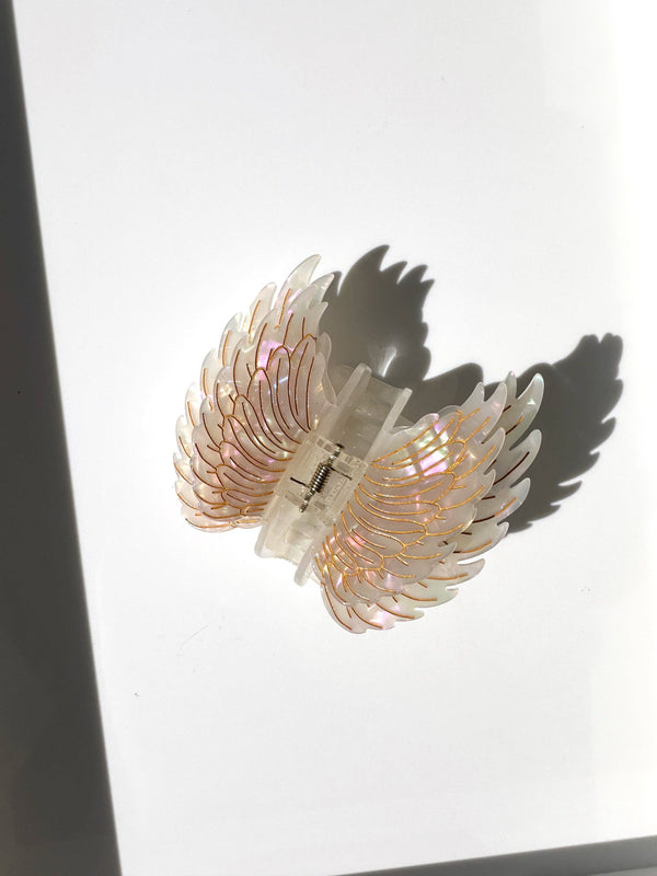 Hand-painted Angel Wings Claw Hair Clip