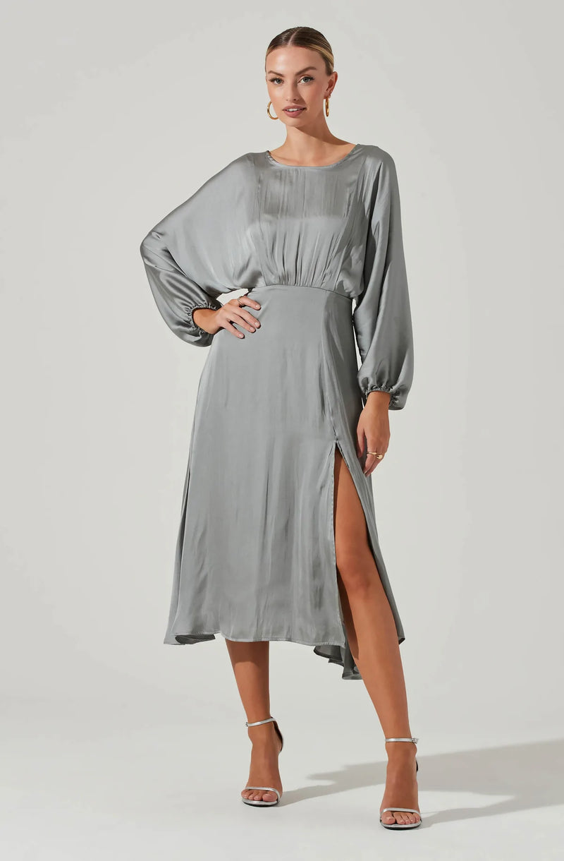 Astr the label dolman sleeve button down midi dress sale