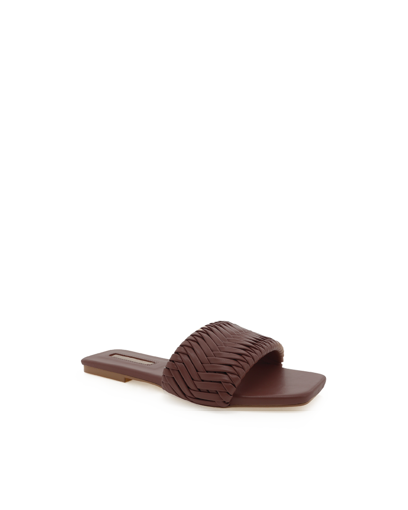 Billini | Feva Woven Slides Sandals | Chocolate FINAL SALE
