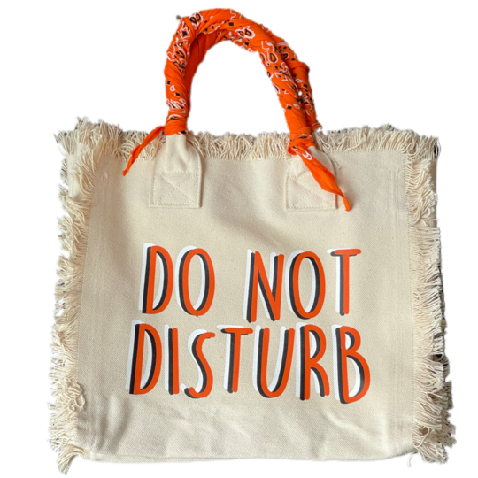 Do Not Disturb Fringe Canvas Beach Bag