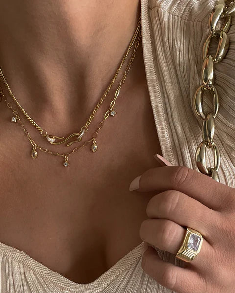 Bezel Charm Shaker Necklace | LUV AJ
