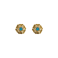 Lottie Blue Copper Turquoise Studs | Mountain and Moon