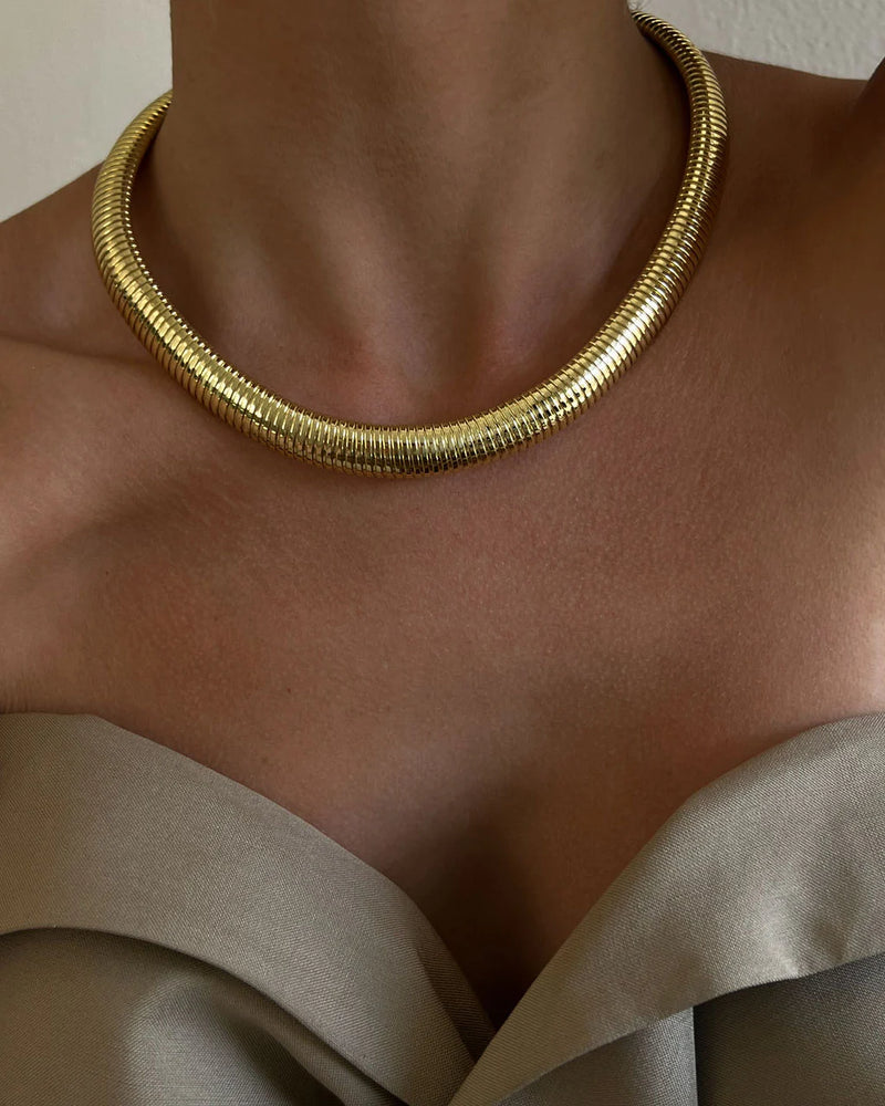 Flex Snake Chain Necklace Gold | LUV AJ