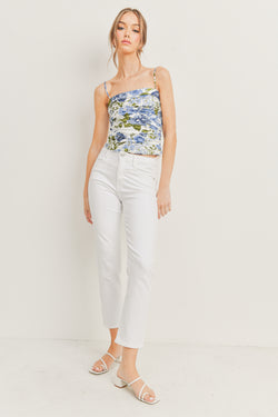 Judie High Rise Straight Jeans | White