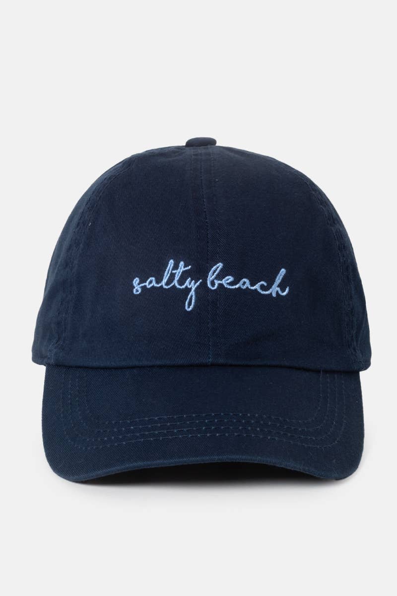 Salty Beach Embroidery Cotton Hat