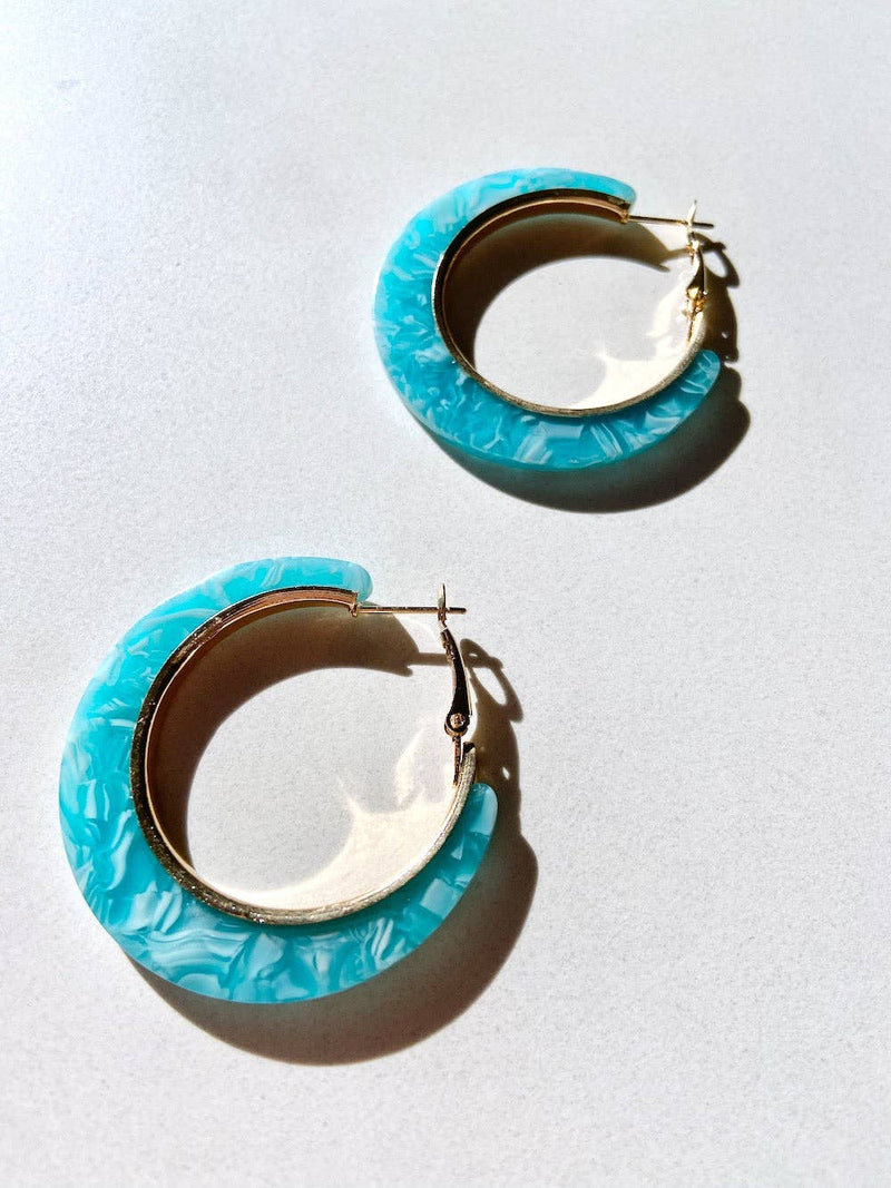Marbled Resin Hoop Earrings | Jewelry