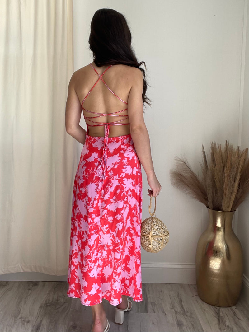 ASTR the Label | Gala Dress | Red Pink Floral FINAL SALE