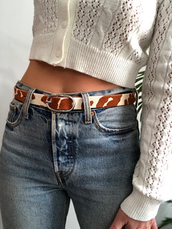 Marcella Calf Hair Leather Belt | Womens | Belts | amannequin