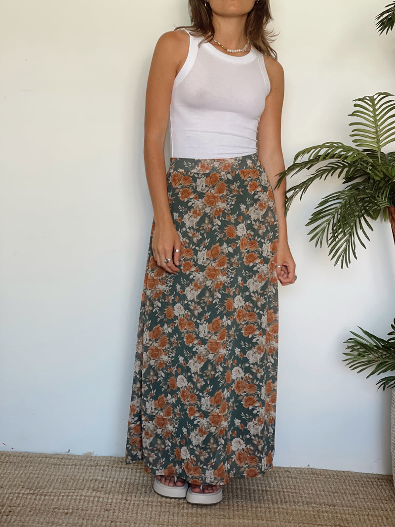 Cher Floral Maxi Skirt