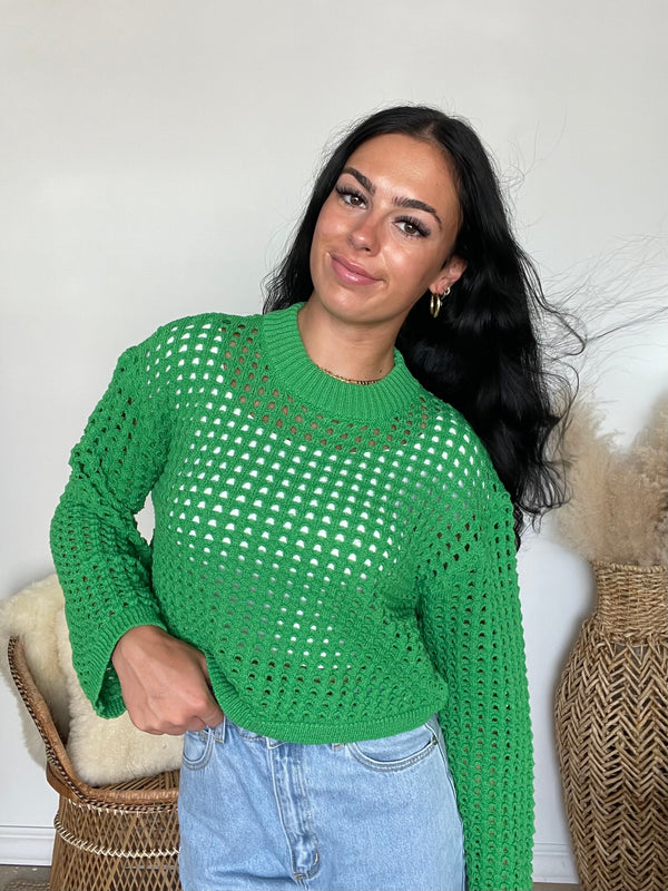 Line + Dot | Addy Crochet Sweater | Green