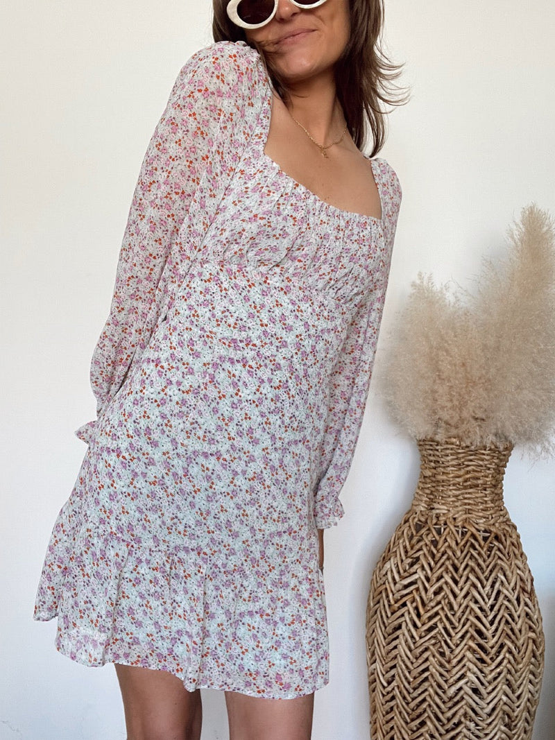 Tricia Floral Puff Sleeve Mini Dress