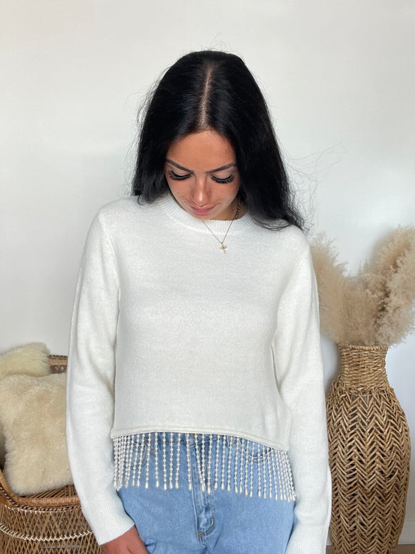 Line + Dot | Emily Pearl Sweater | Ivory