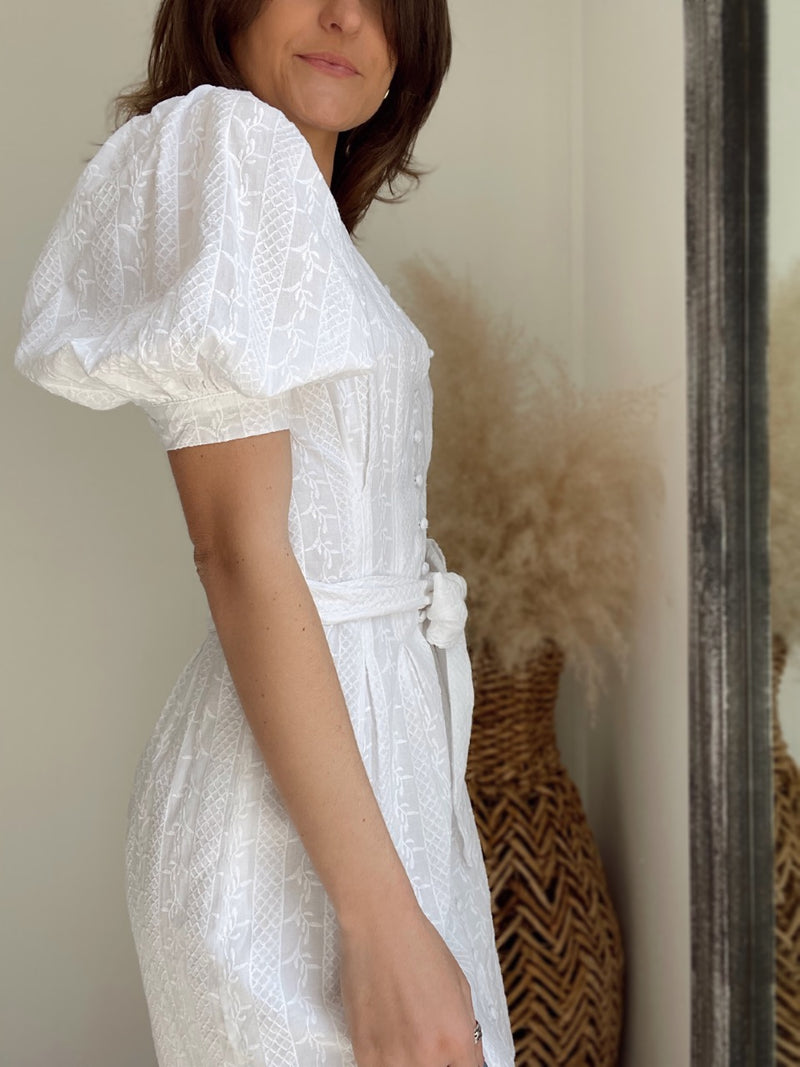 Emma Embroidered Puff Sleeve Mini Dress | FINAL SALE