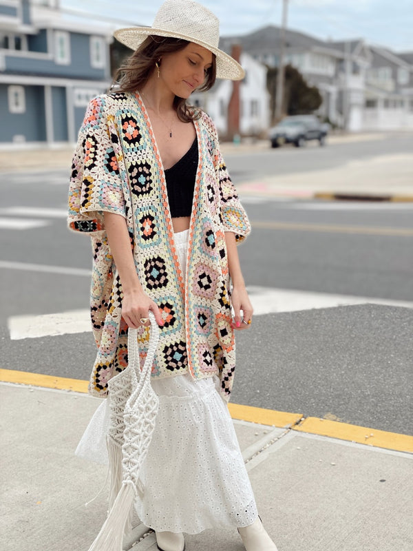 Jaslene Vintage Love Kimono Cardigan | Multi