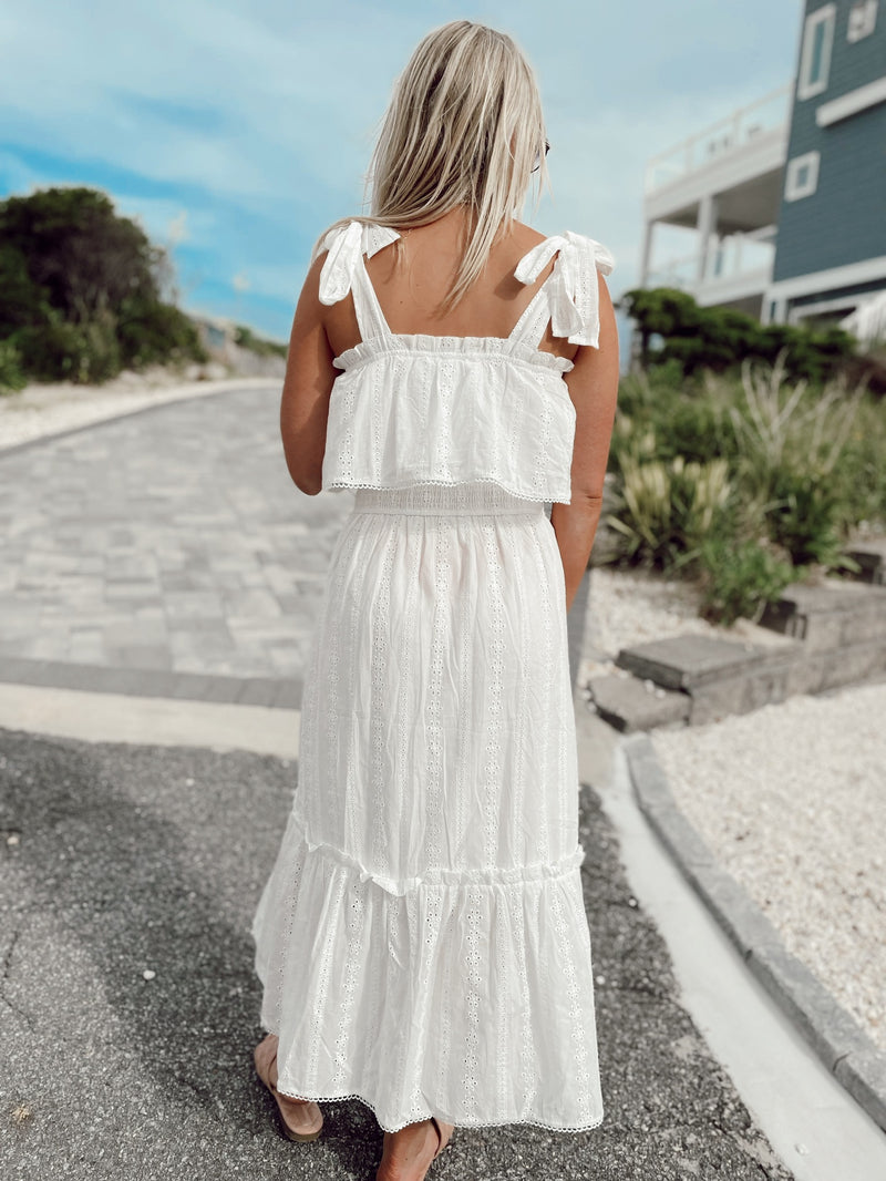 Meadow Eyelet Maxi Dress | White | FINAL SALE