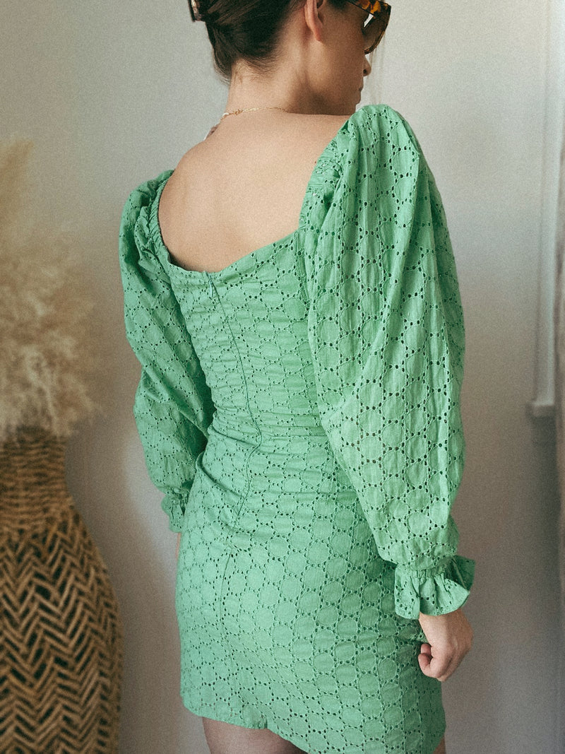 Rachael Mini Dress | Kelly Green FINAL SALE