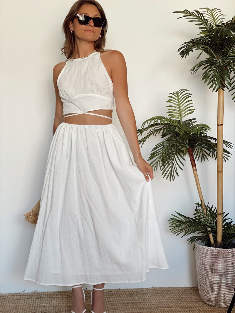 Katerina Cut Out Midi Dress | Off White