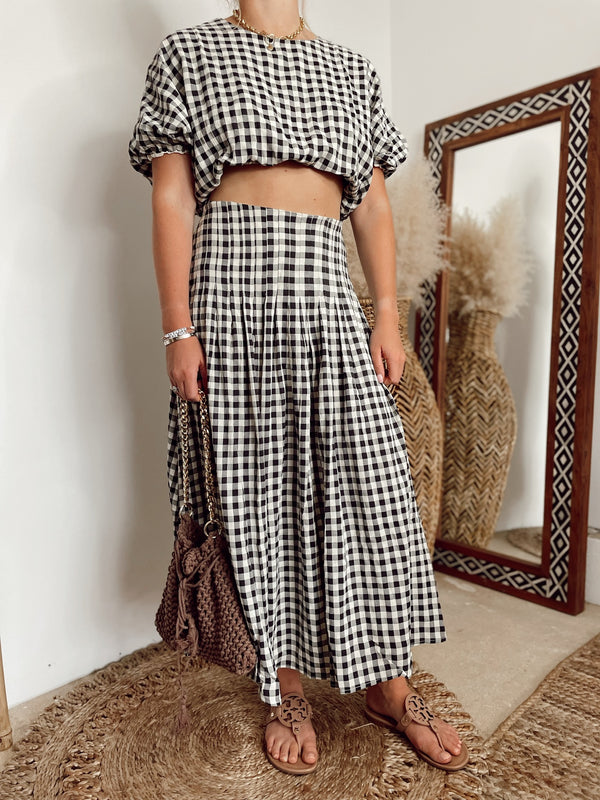 Chelsea Gingham Crop Top & Skirt Set | FINAL SALE
