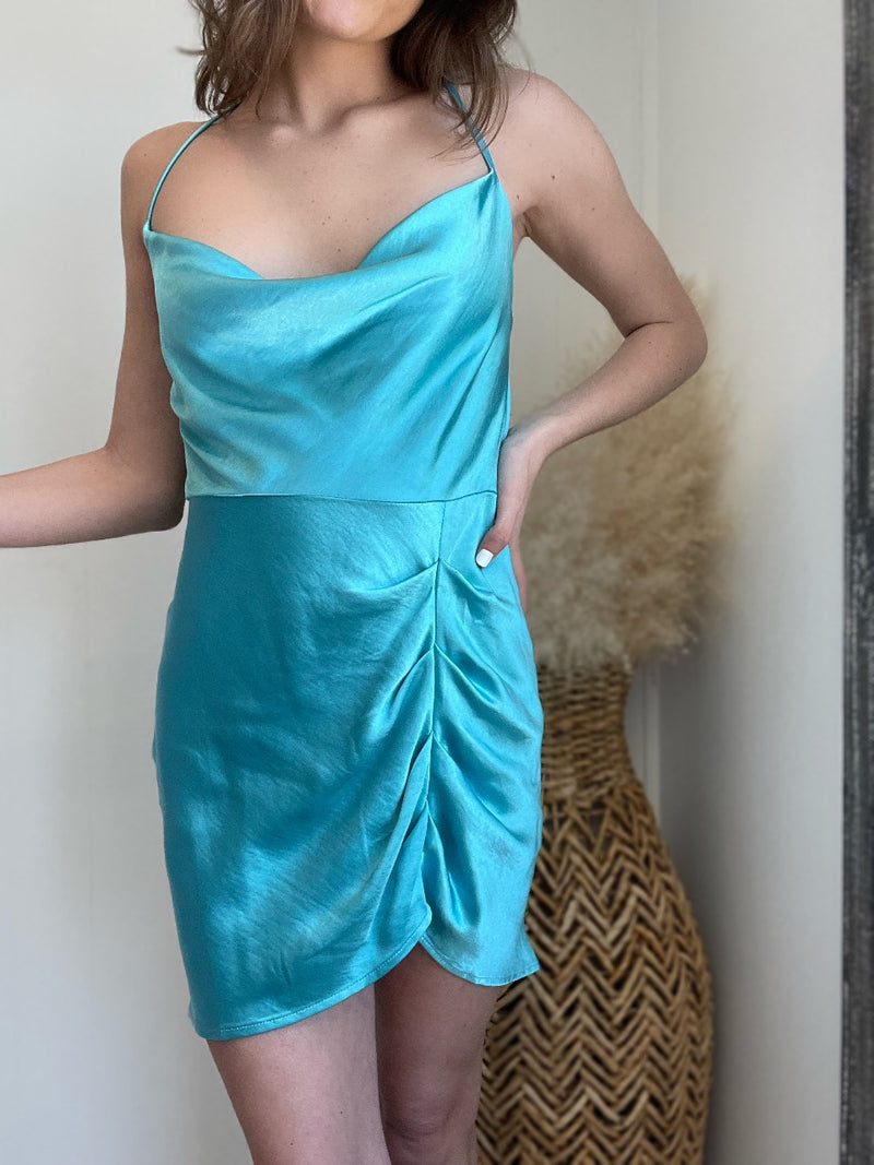 Slone Cowl Neck Satin Mini Dress | FINAL SALE