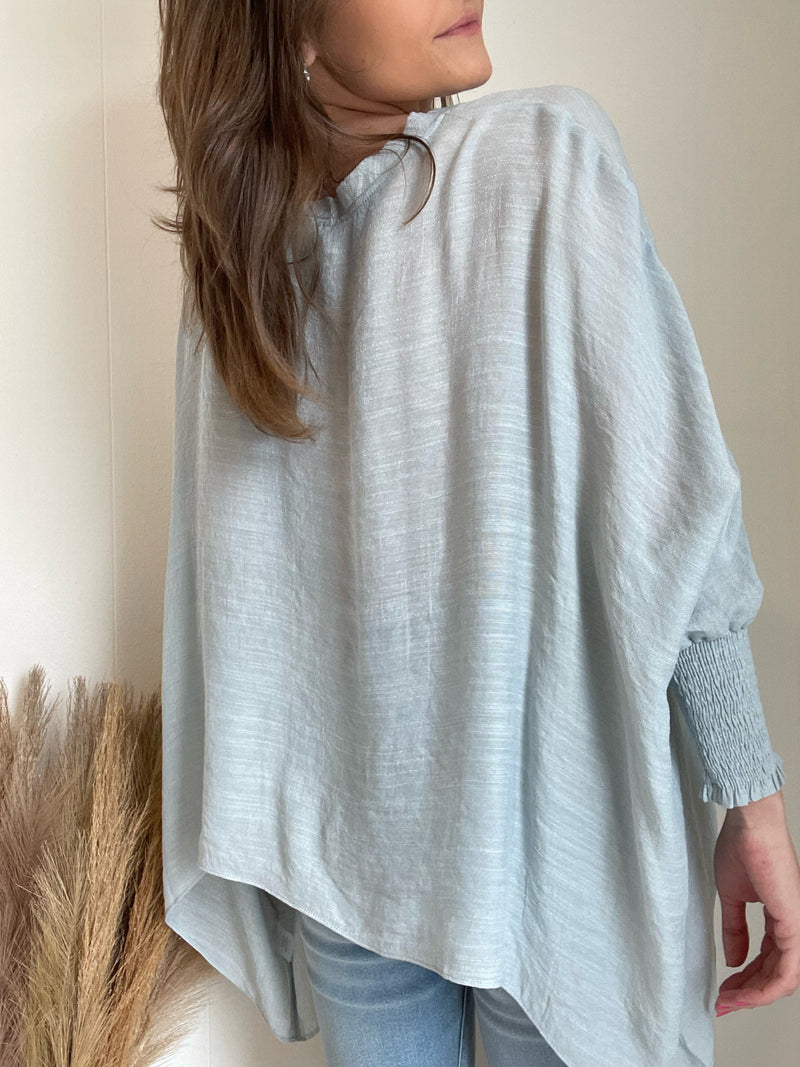 Ray Flowy Smocked Sleeve Blouse