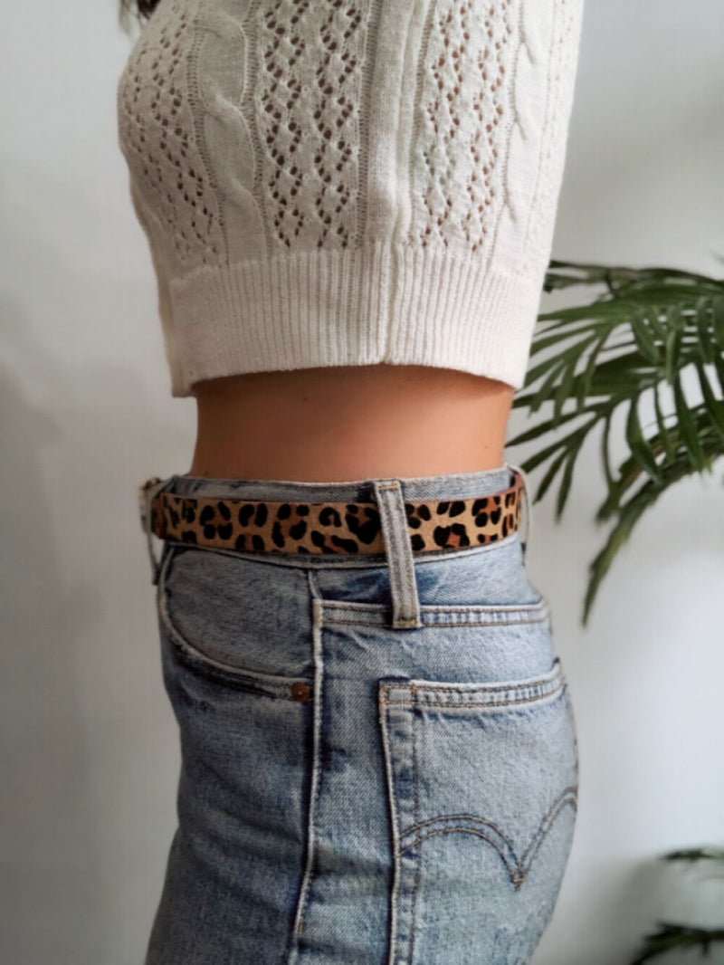 Koko Leopard Leather Belt | amannequin | Coco Kimono