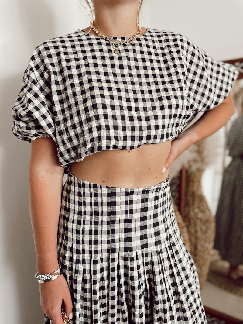 Chelsea Gingham Crop Top & Skirt Set | FINAL SALE