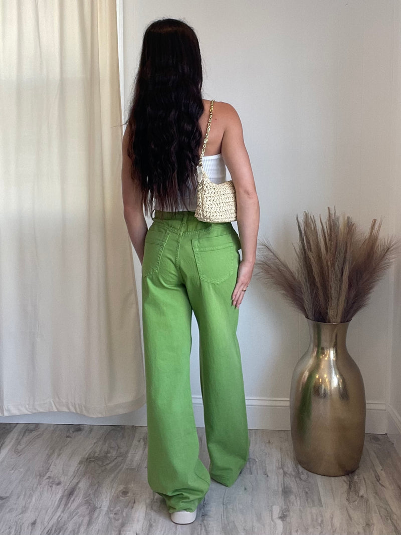 Emma Wide Leg Pants | Green