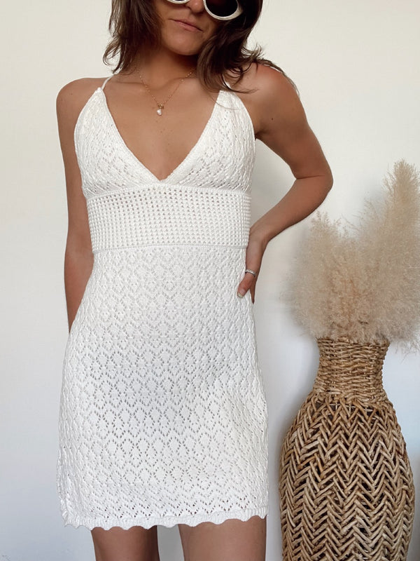 Evonna Crochet Knit Mini Dress FINAL SALE