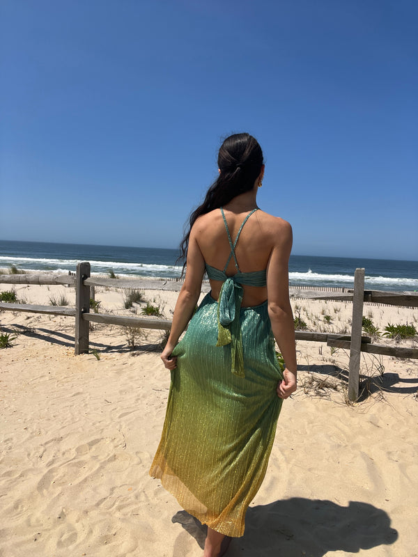 Mermaid Maxi Dress |  Aqua Gold FINAL SALE