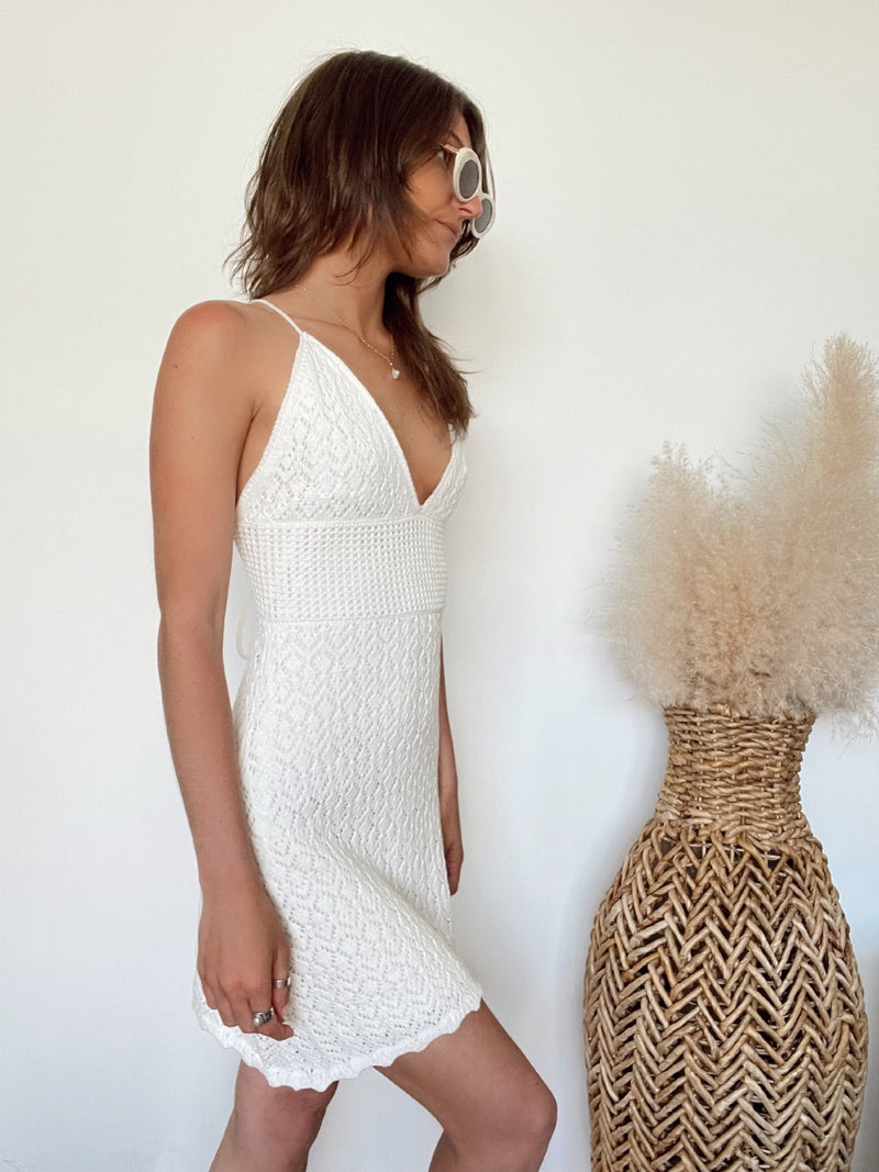 Evonna Crochet Knit Mini Dress FINAL SALE