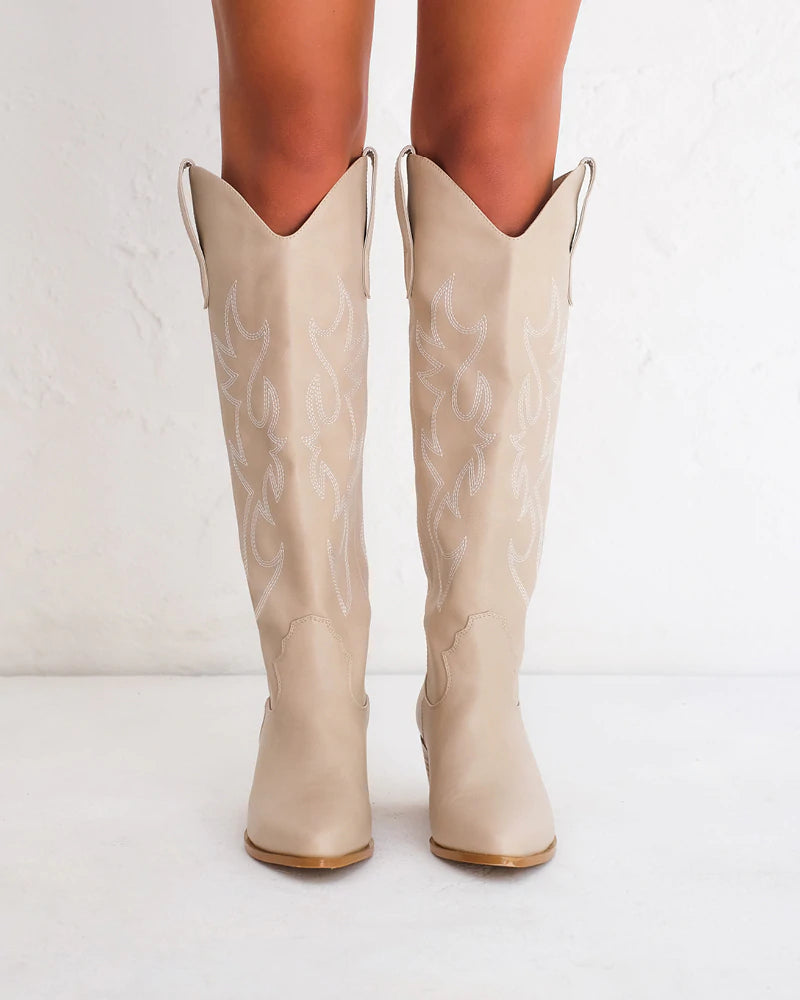 Billini Urson Cowboy Boots | Light Taupe