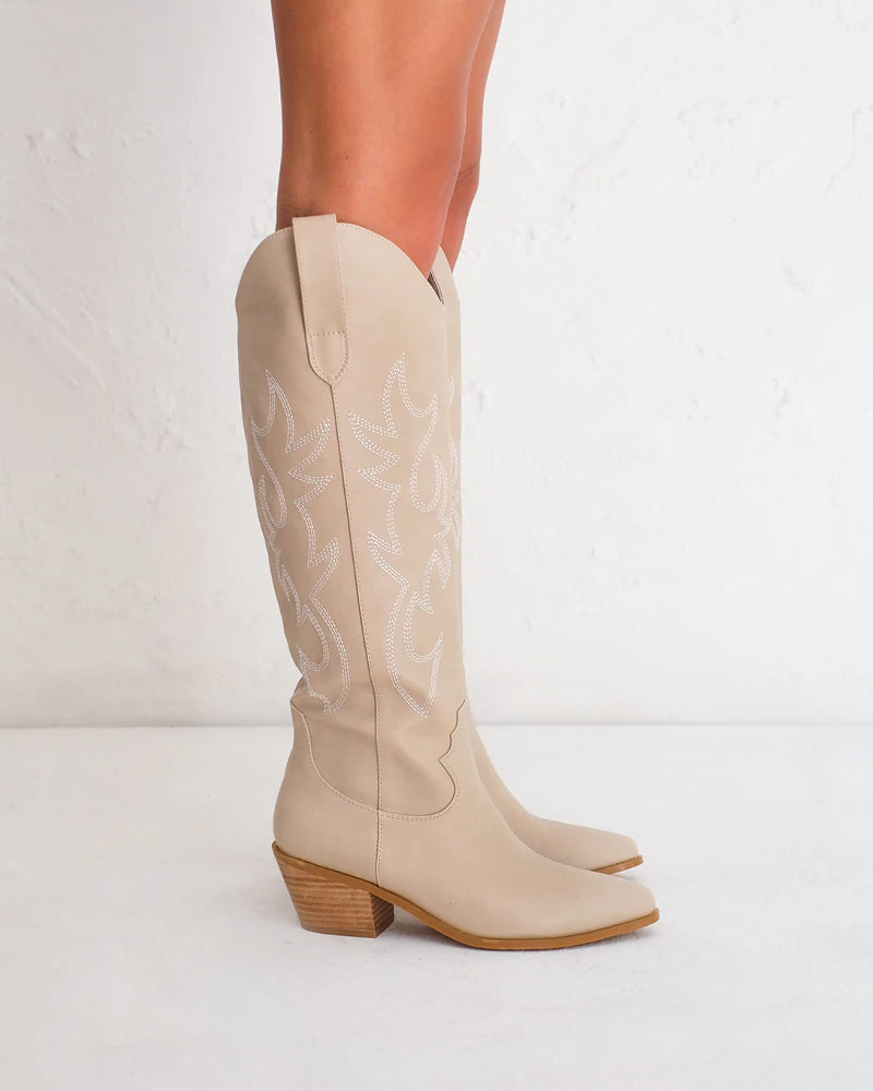 Billini Urson Cowboy Boots | Light Taupe